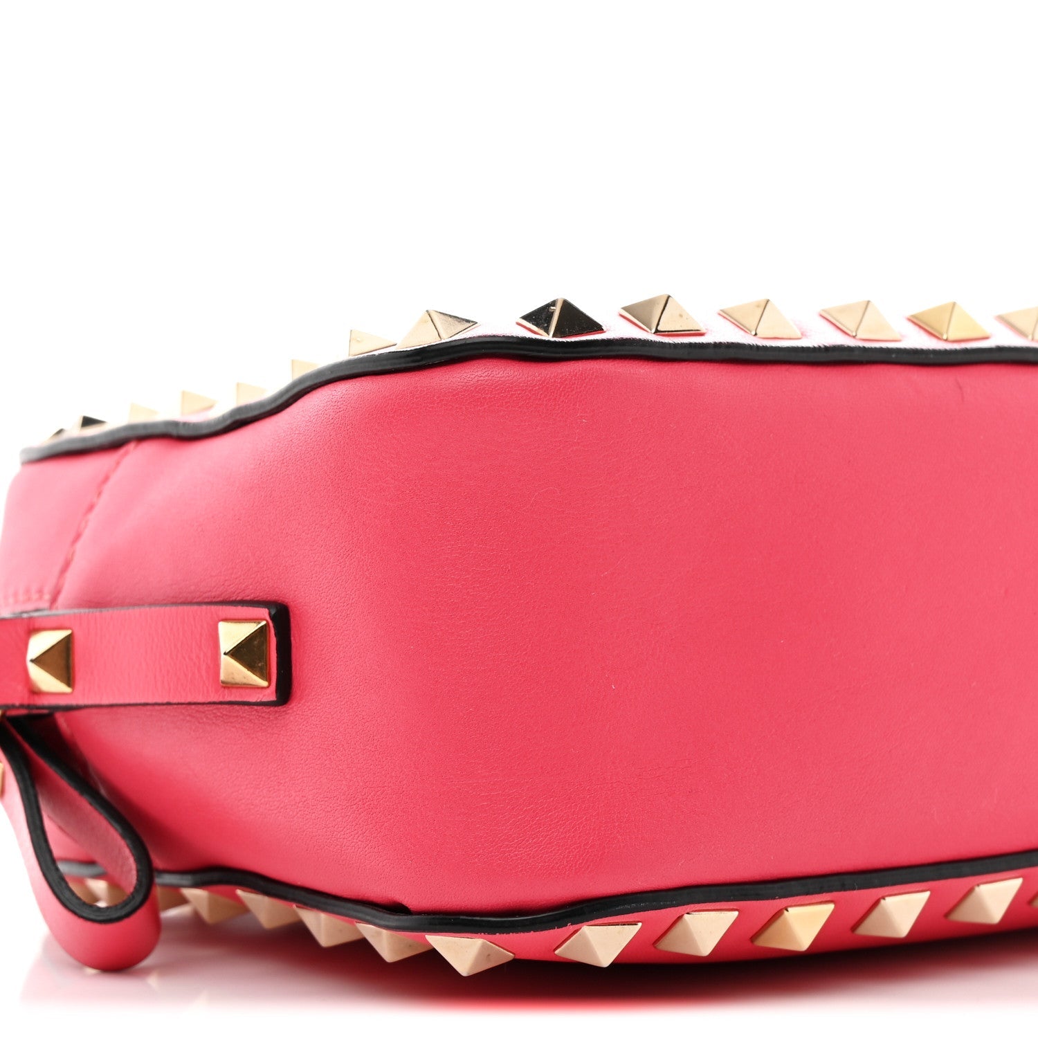 Calfskin Rockstud Camera Crossbody Bag Deep Rose