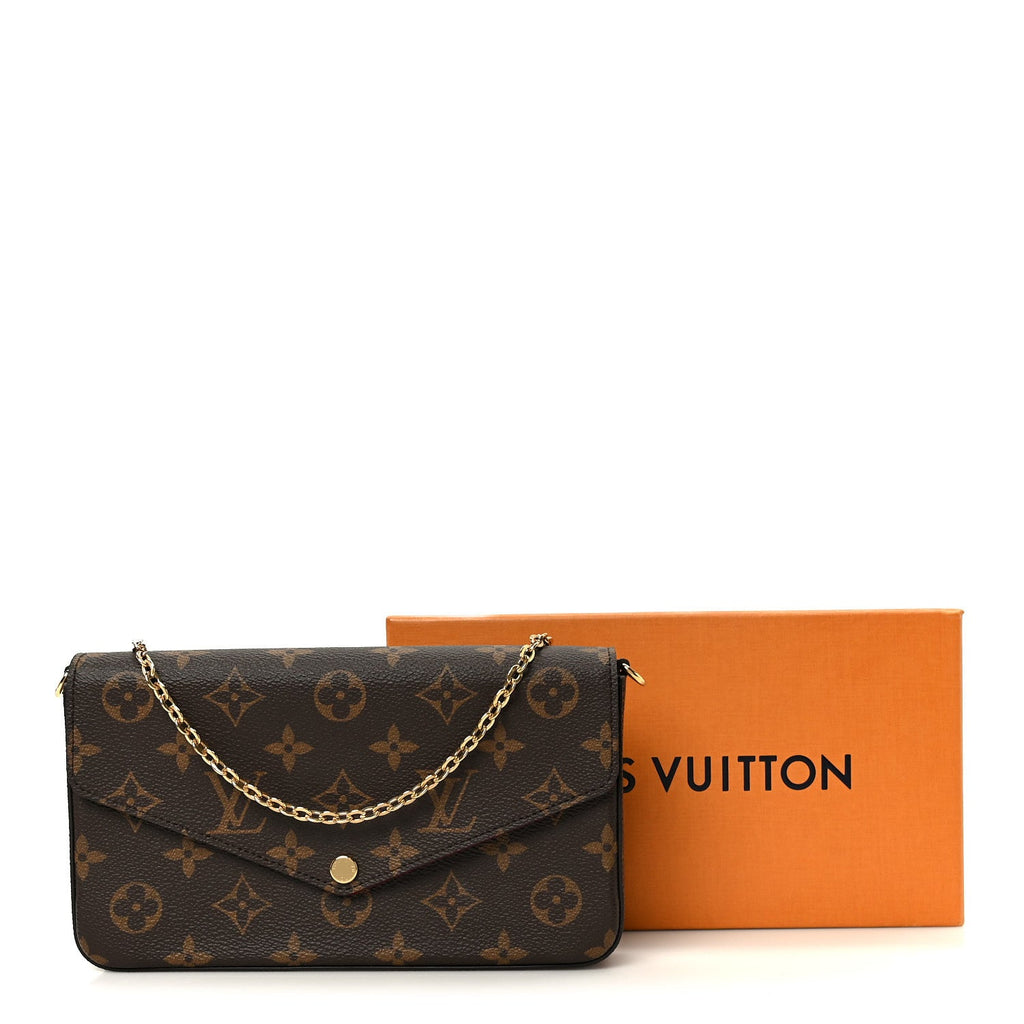 Monogram Pochette Felicie Chain Wallet Fuchsia
