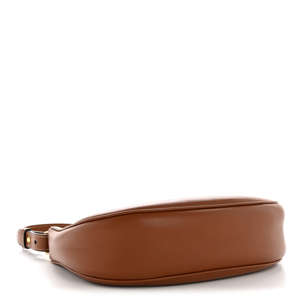 Smooth Calfskin Medium Strap Ava Triomphe Shoulder Bag Tan