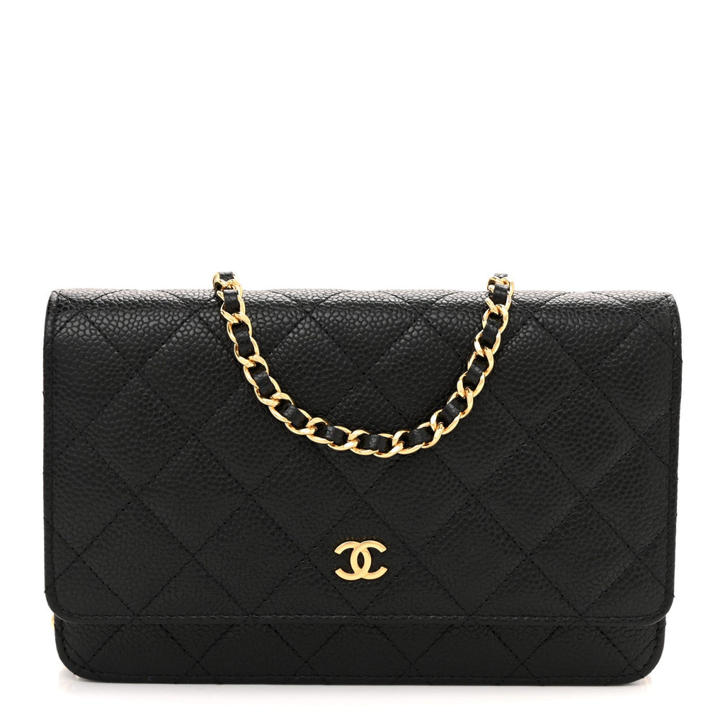 Caviar Quilted Wallet On Chain WOC Black