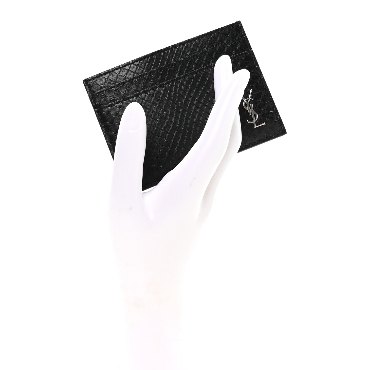 Snakeskin Monogram Credit  Case Black