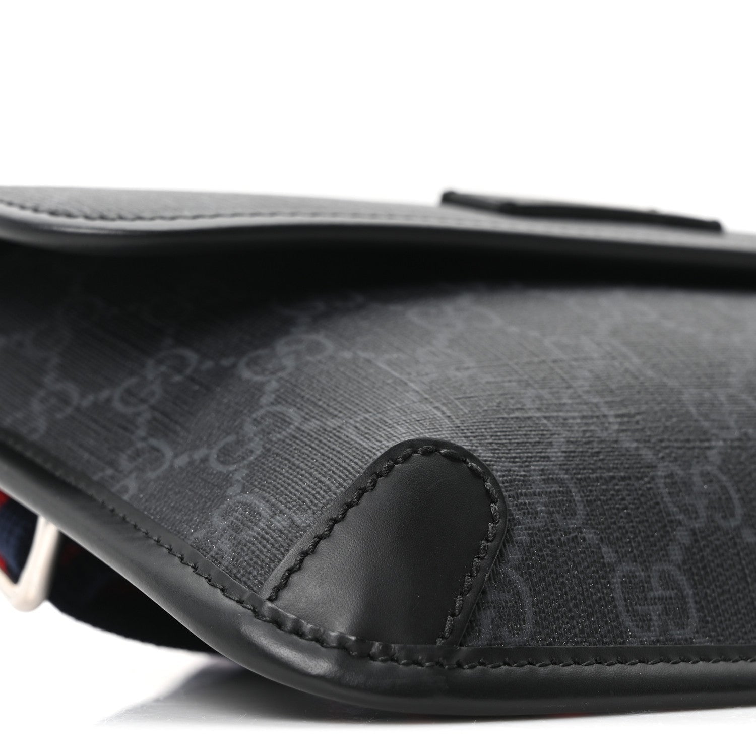 GG Supreme Monogram Web Slim Belt Bag Black Grey