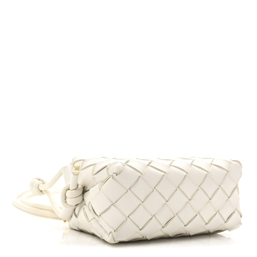 Nappa Intrecciato Mini Loop Camera Bag White