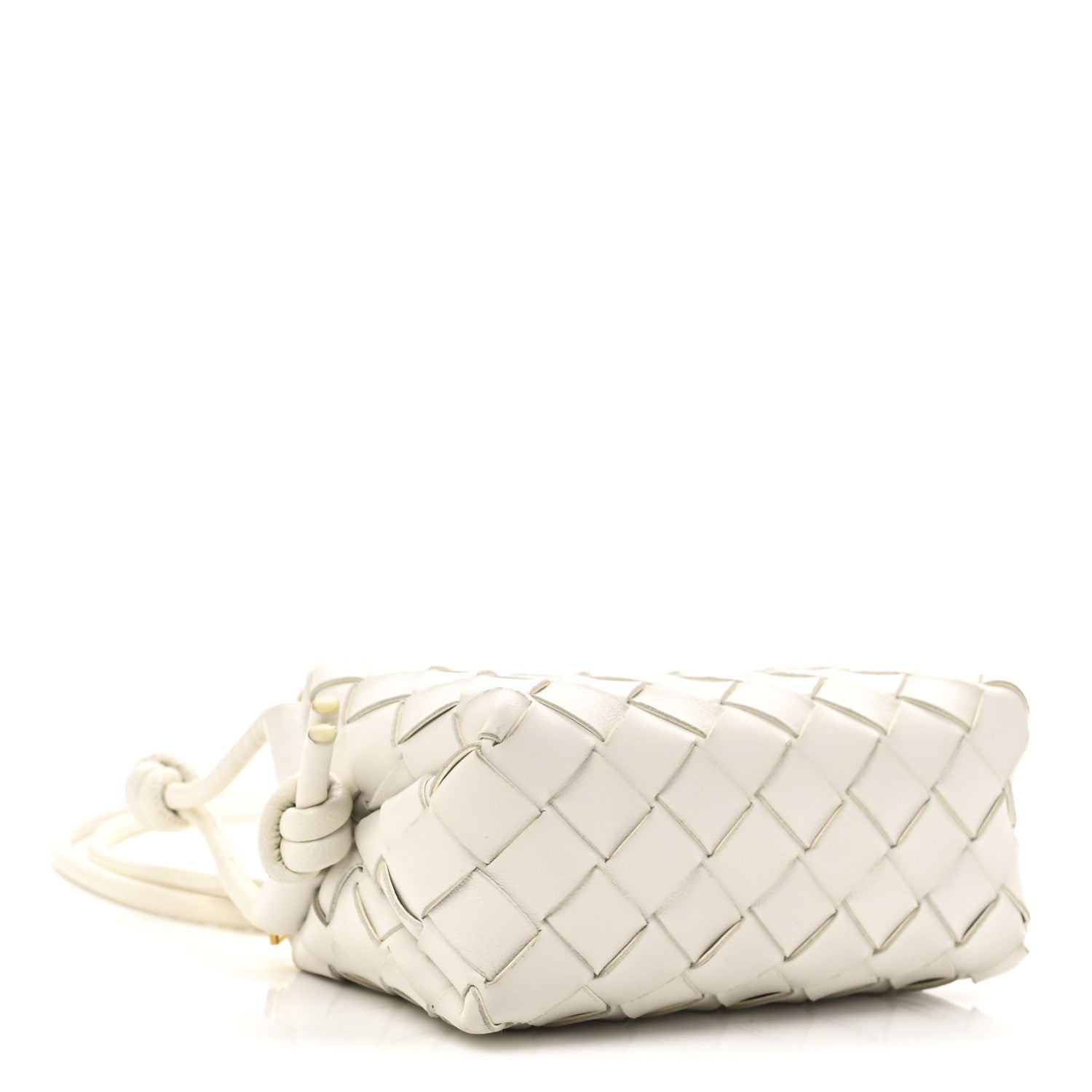 Nappa Intrecciato Mini Loop Camera Bag White
