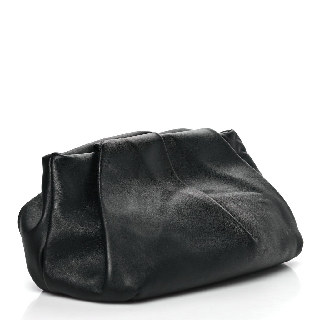Lambskin Rose Clutch Black