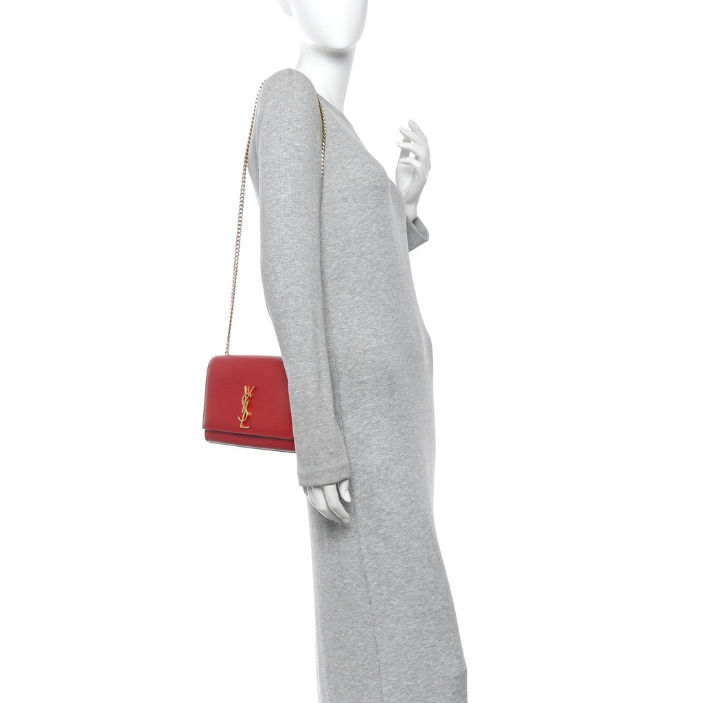 Grain De Poudre Medium Monogram Kate Satchel Red