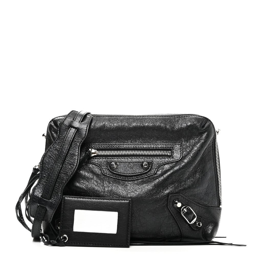 Agneau Classic Hardware XS Reporter Crossbody Black