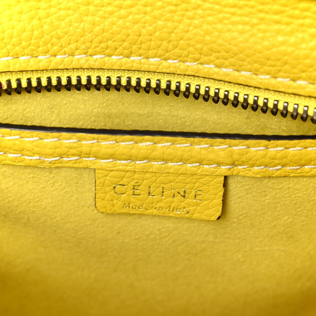 Drummed Calfskin Nano Luggage Citron