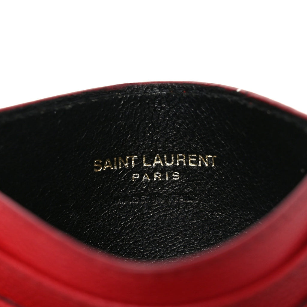 Grain De Poudre Matelasse Chevron Monogram Credit  Case New Red