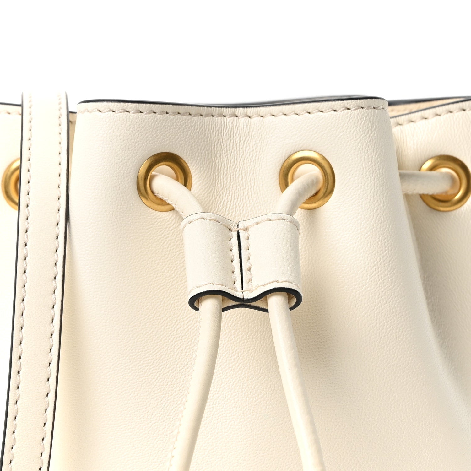 Nappa Mini VLogo Signature Bucket Bag Light Ivory