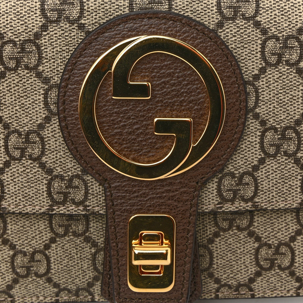 GG Supreme Monogram Textured Dollar Calfskin Blondie Belt Bag Beige Ebony New Acero