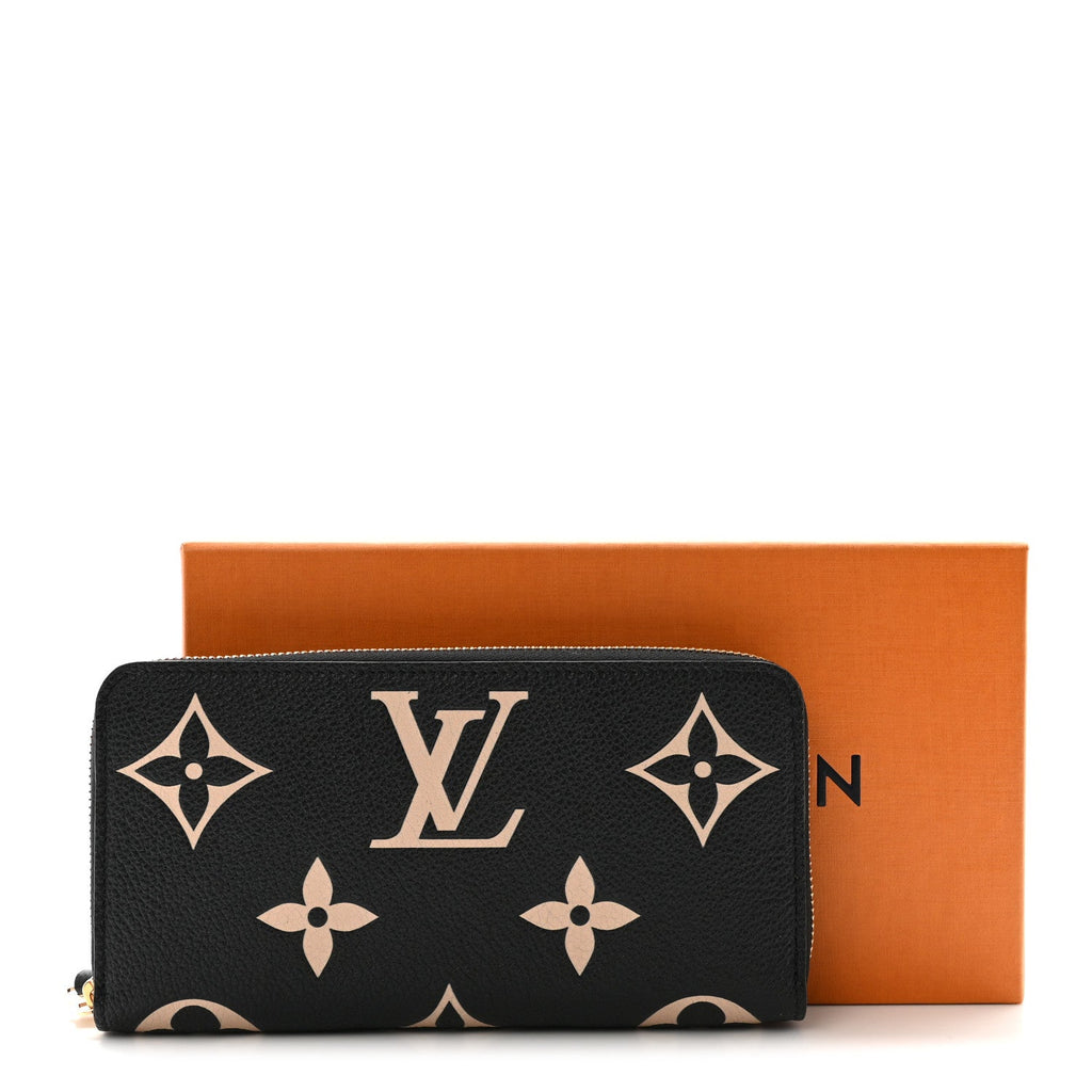 Empreinte Monogram Giant Zippy Wallet Black Beige
