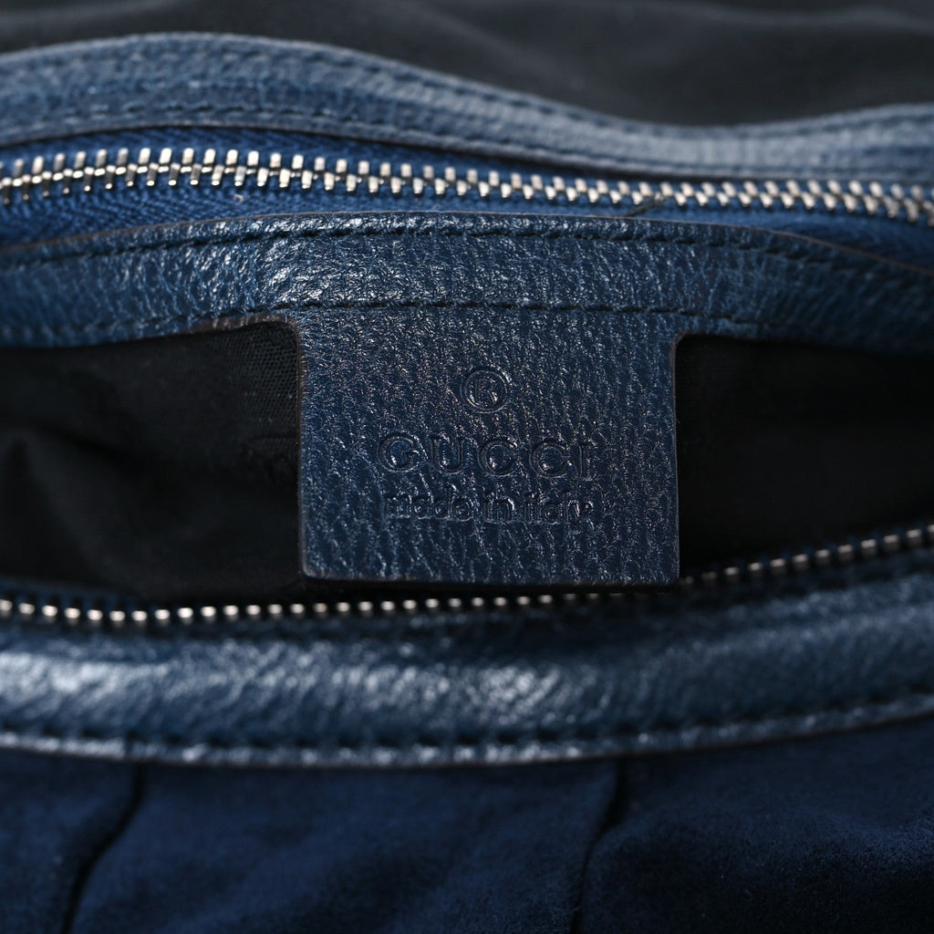 Suede Medium Icon Bit Shoulder Bag Blue