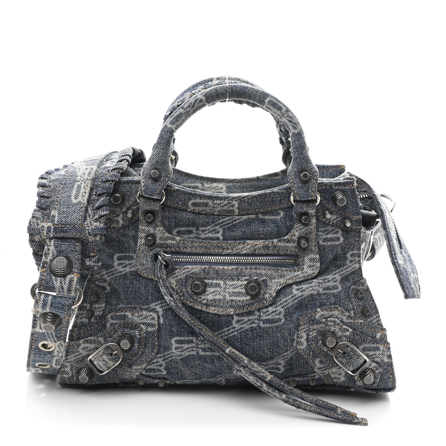 Denim BB Monogram Neo Cagole Handbag XS Blue