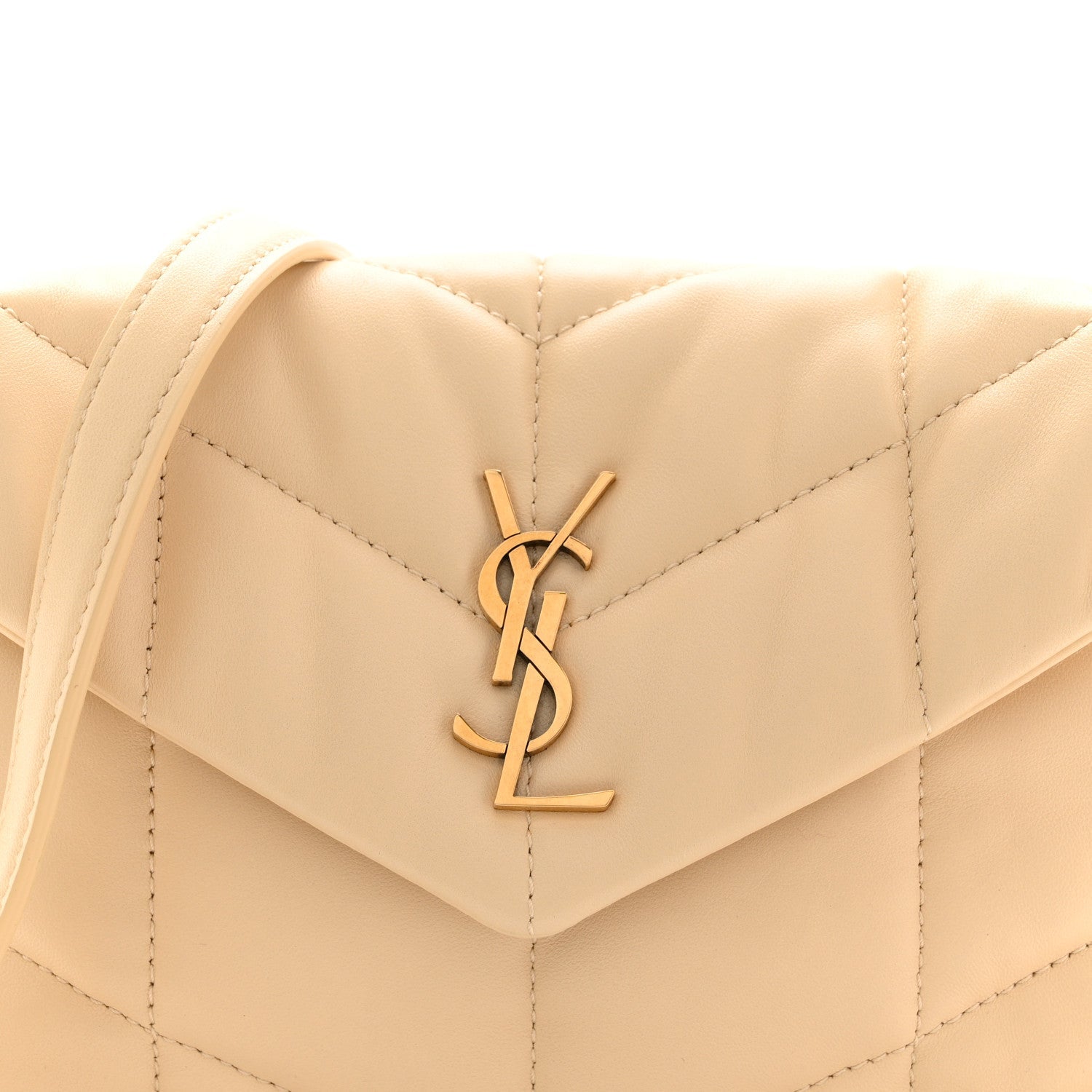 Lambskin Quilted Toy Loulou Puffer Monogram Chain Satchel Jaune Pale
