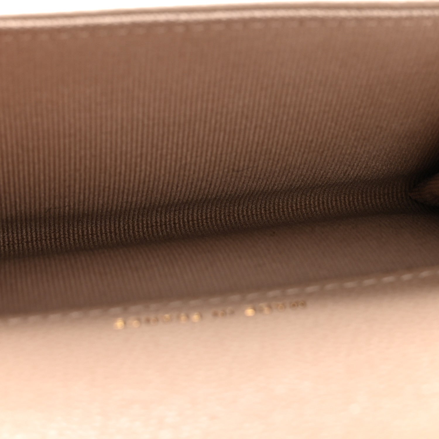 Caviar Quilted Flap  Holder Wallet Dark Beige