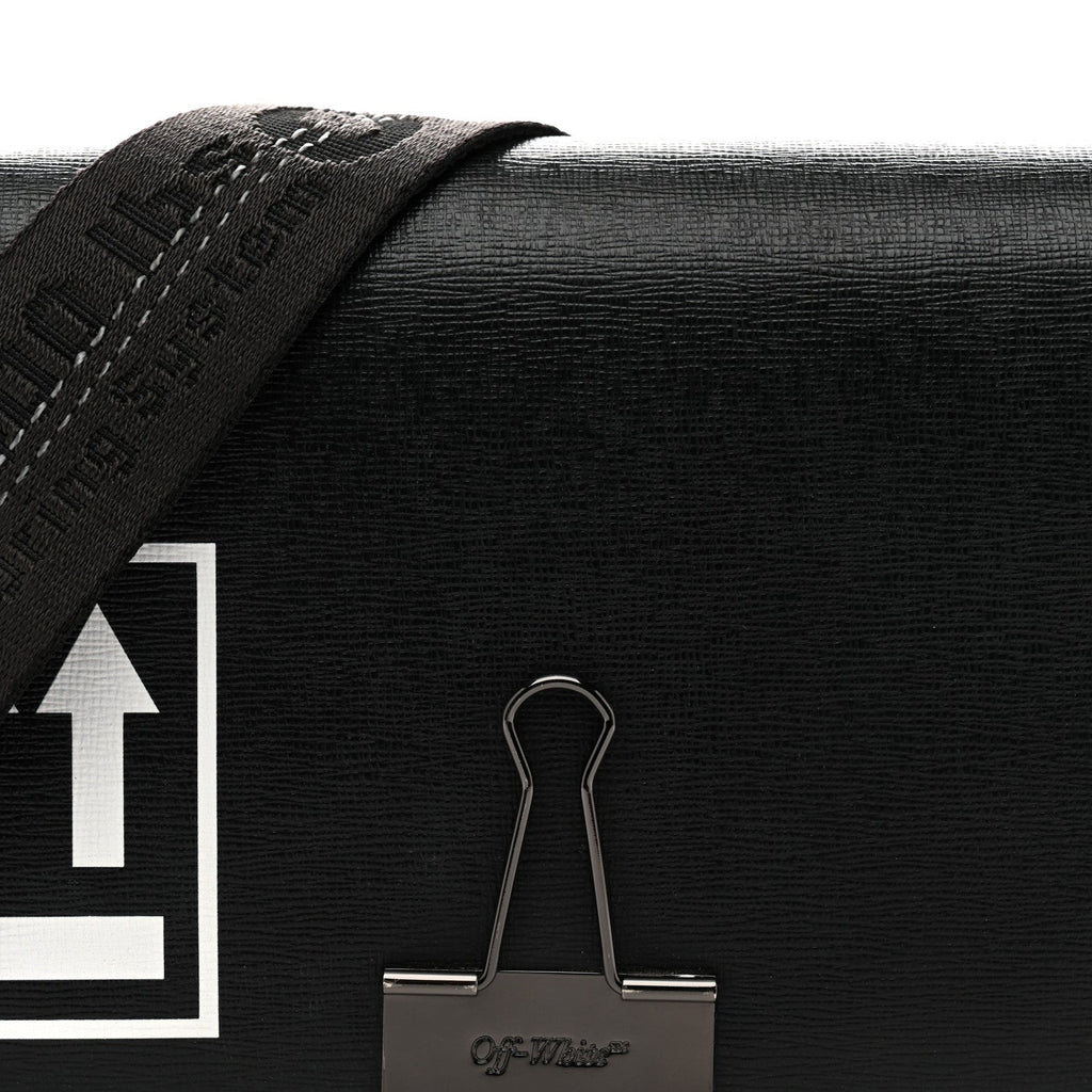 Saffiano Mini Binder Clip Bag Black White