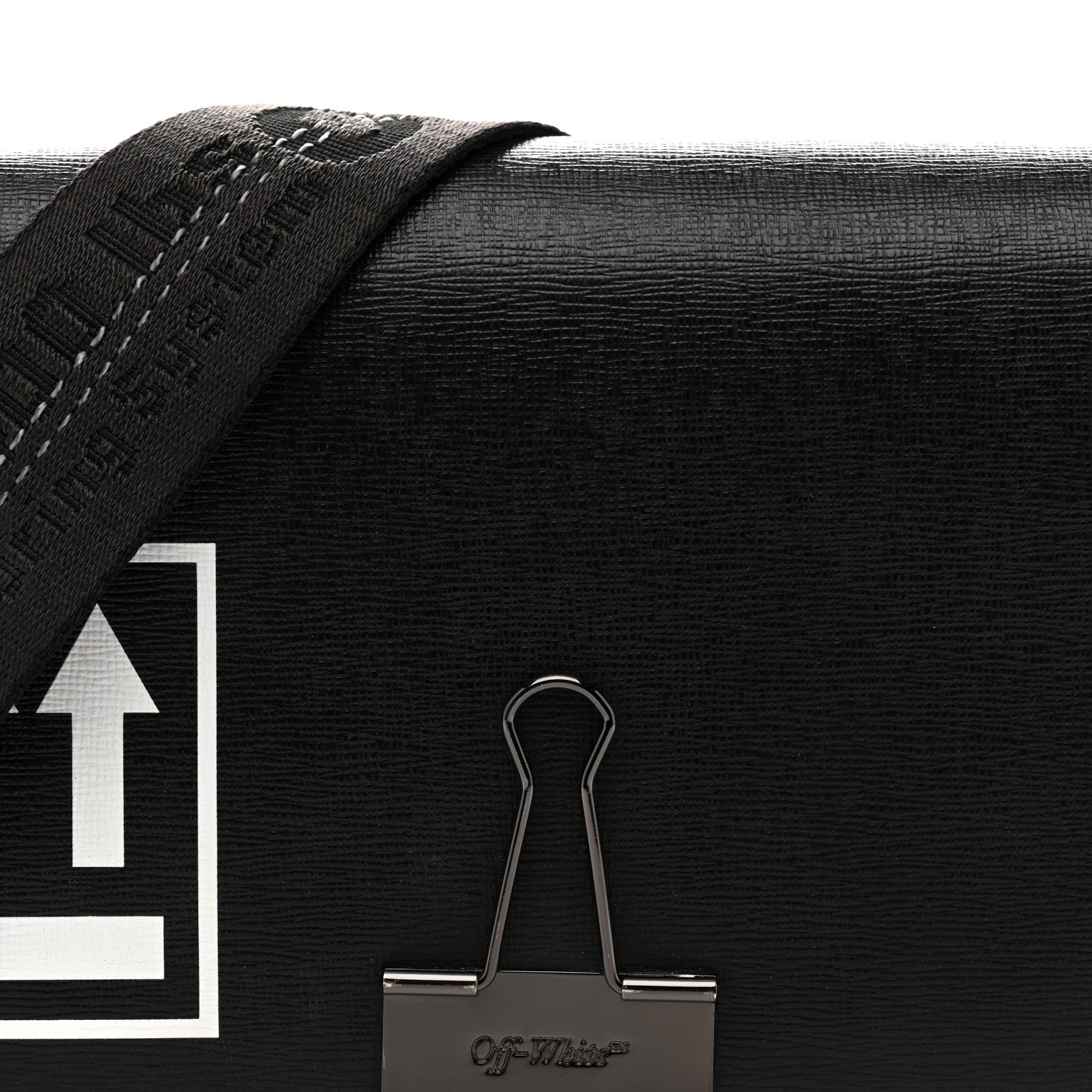 Saffiano Mini Binder Clip Bag Black White