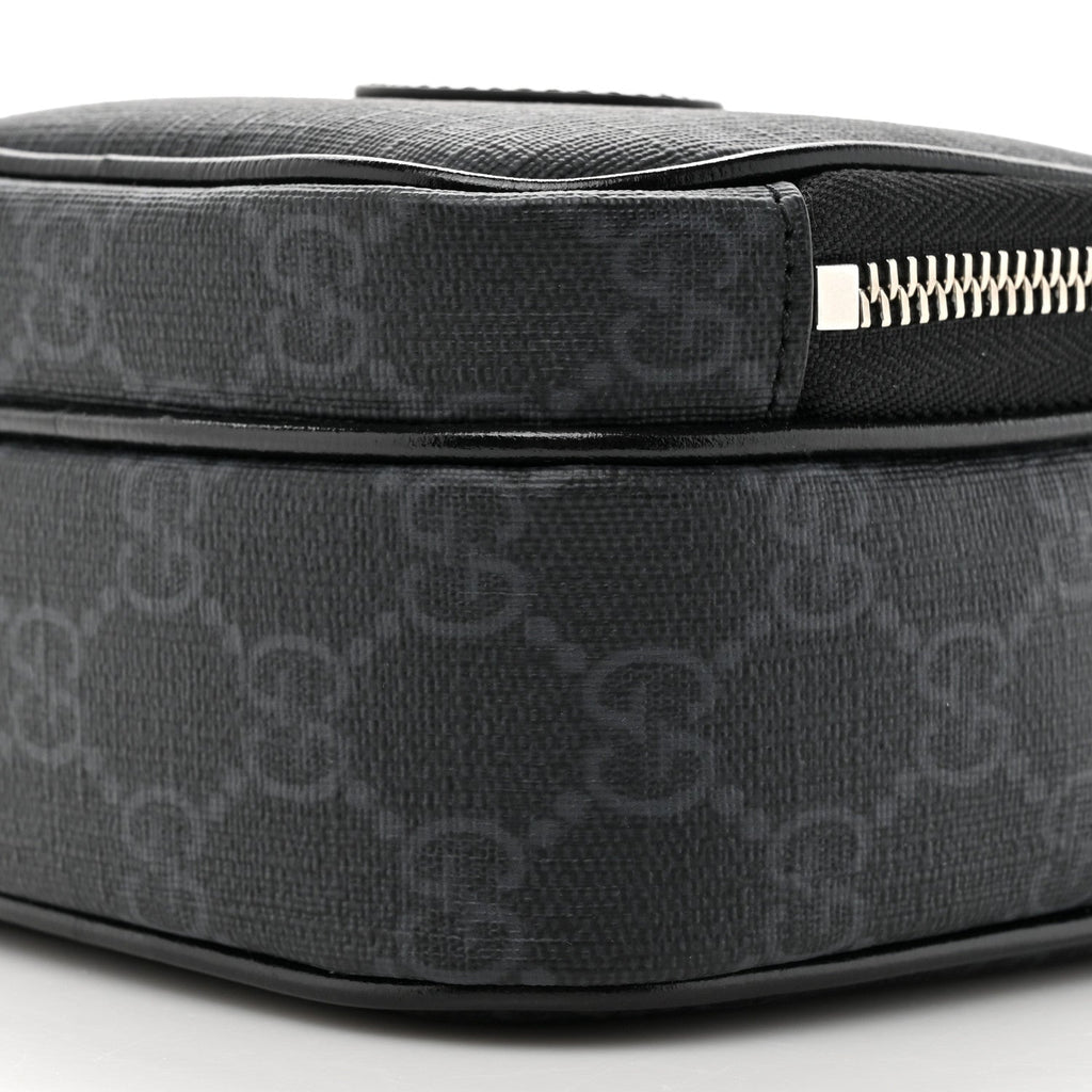 GG Supreme Monogram Azalea Calfskin Mini Retro Interlocking G Bag Black