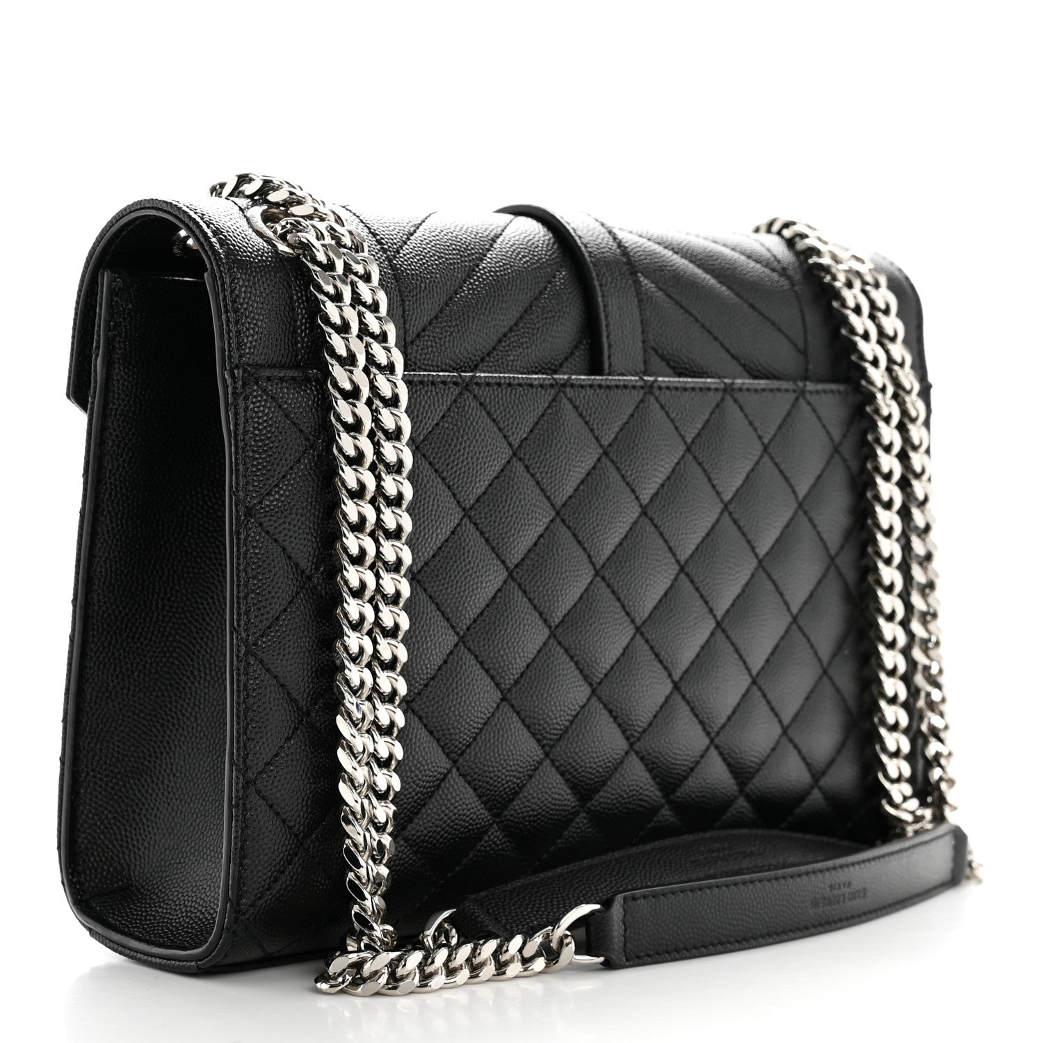 Grain De Poudre Textured Mixed Matelasse Triquilt Medium Monogram Satchel Black