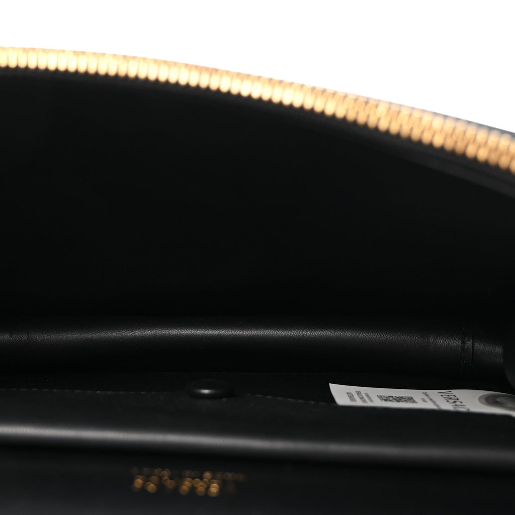Vitello Barocco Virtus Top Handle Shoulder Bag Black
