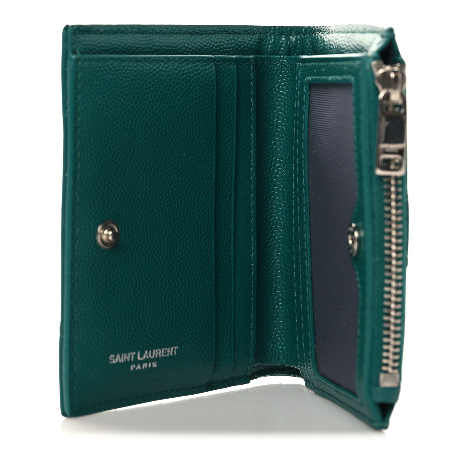 Grain De Poudre Matelasse Chevron Monogram Zipped  Case Malachite Green