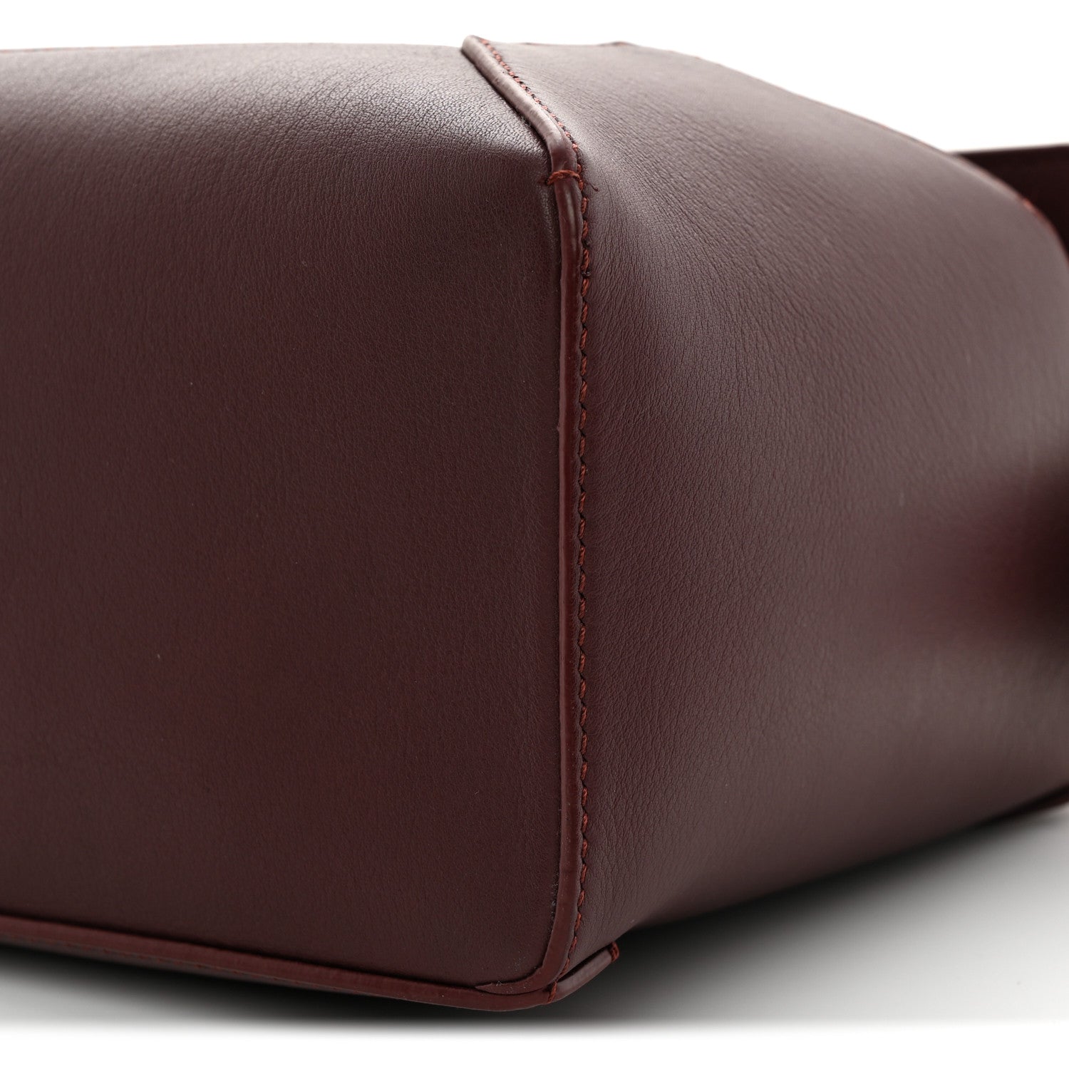 Calfskin Small Puzzle Edge Bag Burgundy