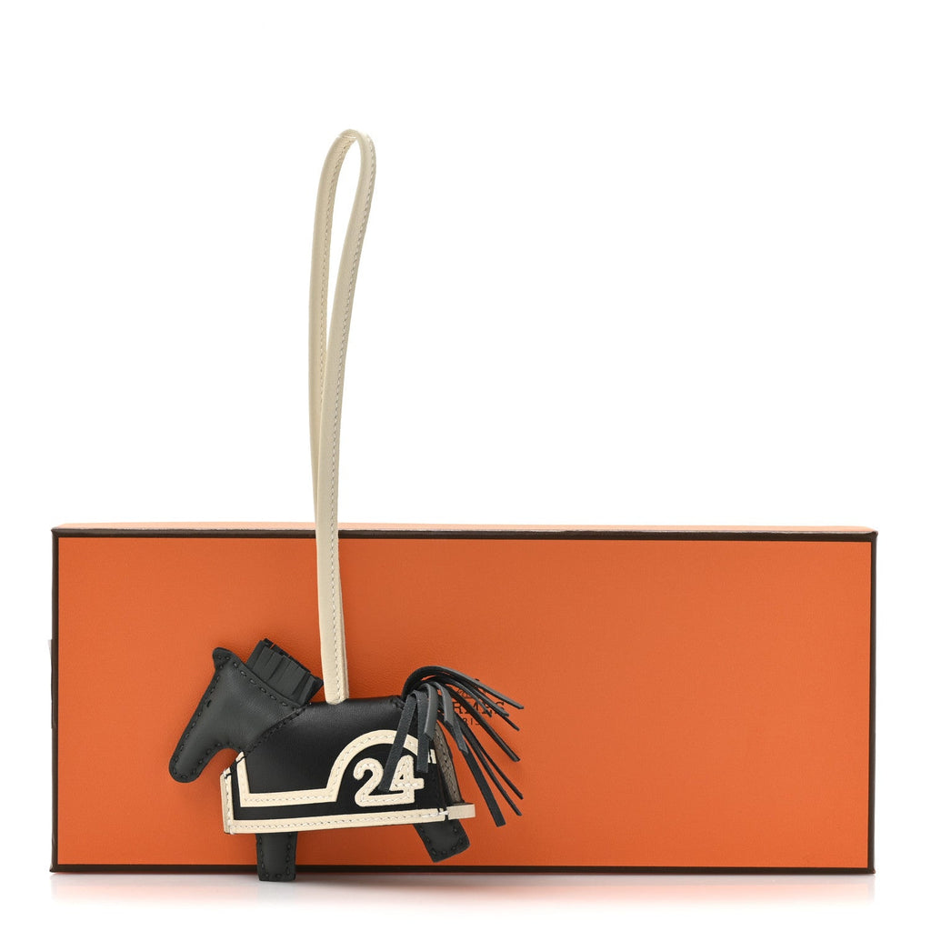 Milo Lambskin Grigri Rodeo Robeo 24 Bag Charm PM Vert Mangrove Black Craie