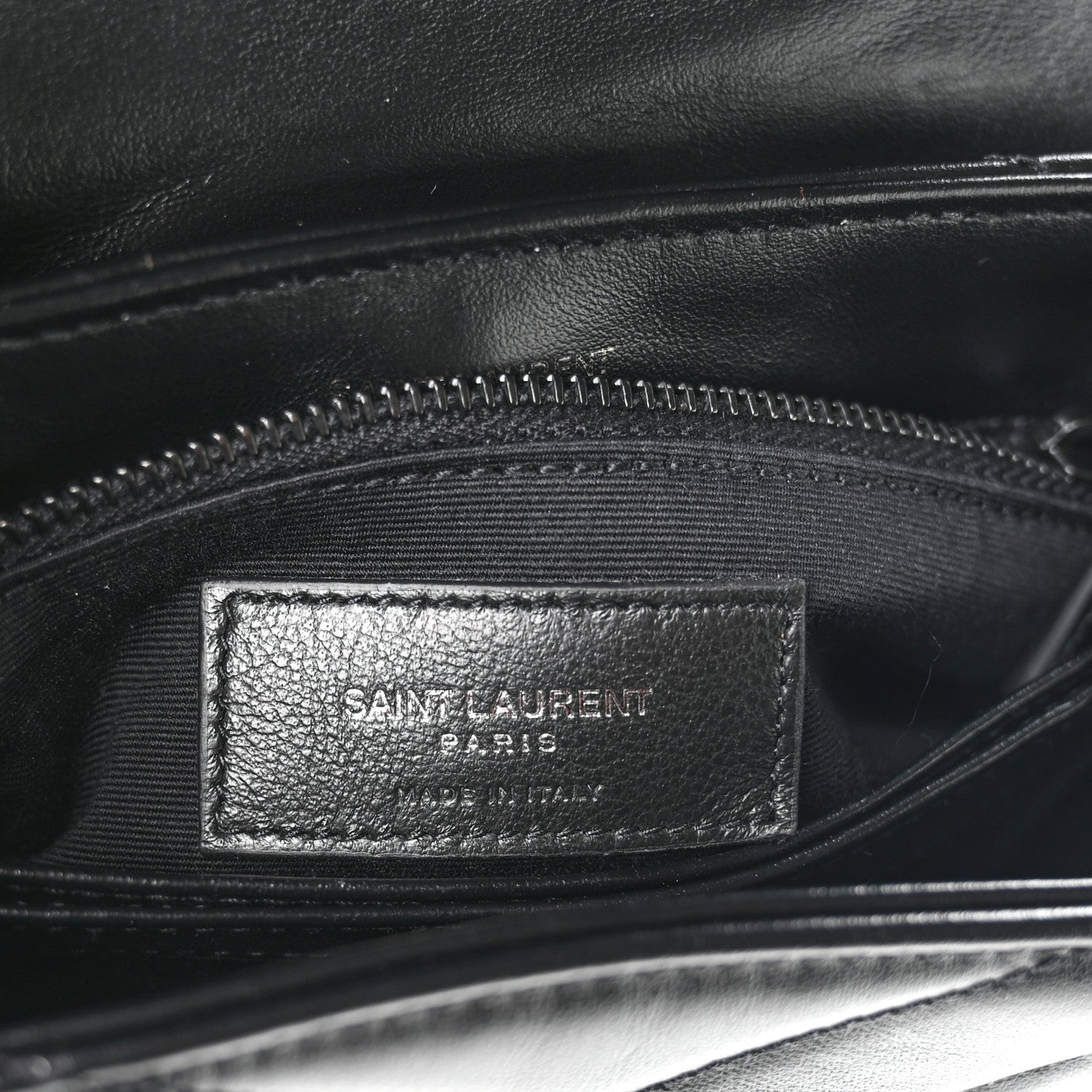 Calfskin Y Quilted Monogram Monochrome Toy Loulou Crossbody Bag Black