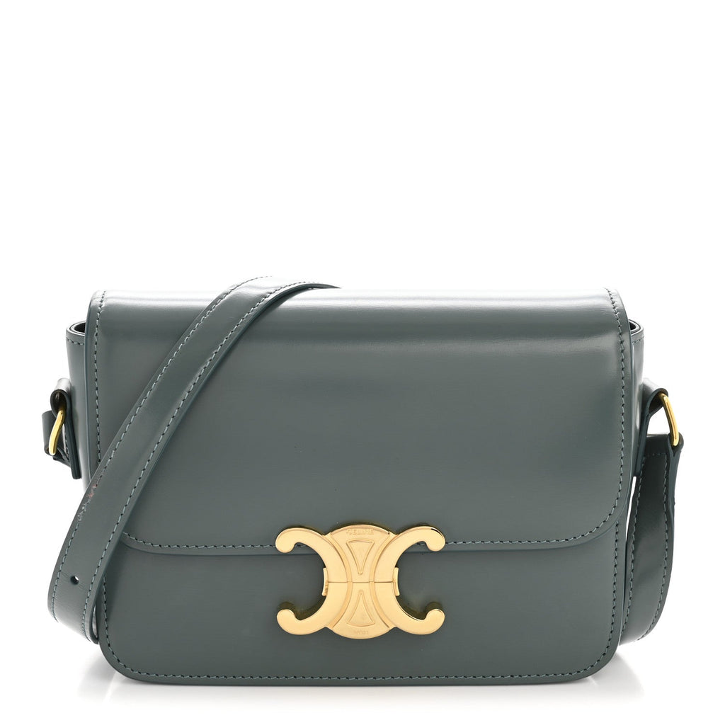 Shiny Calfskin Teen Triomphe Petrol