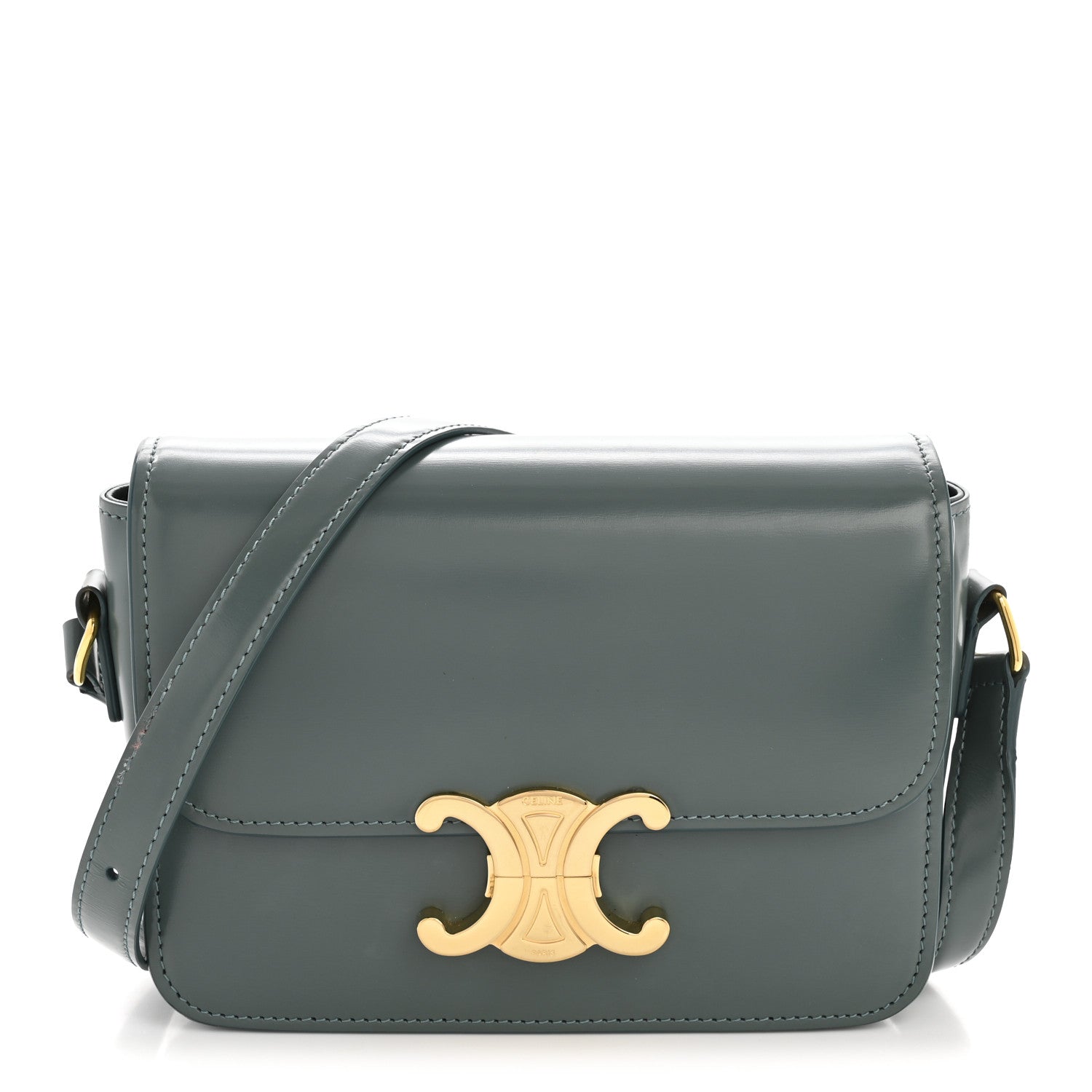 Shiny Calfskin Teen Triomphe Petrol