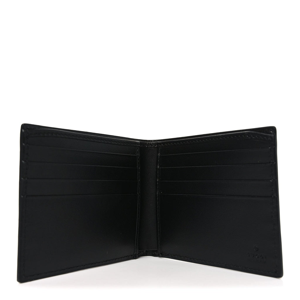 Plutone Calfskin Logo Bi-Fold Wallet Black