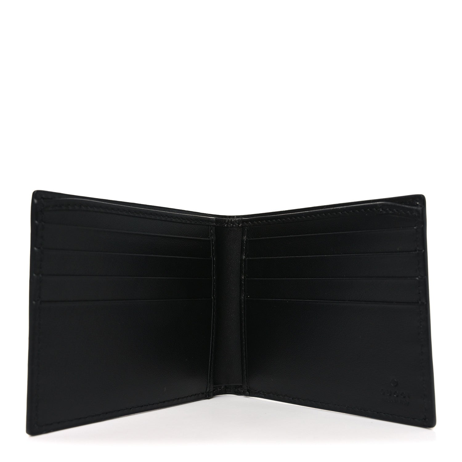 Plutone Calfskin Logo Bi-Fold Wallet Black