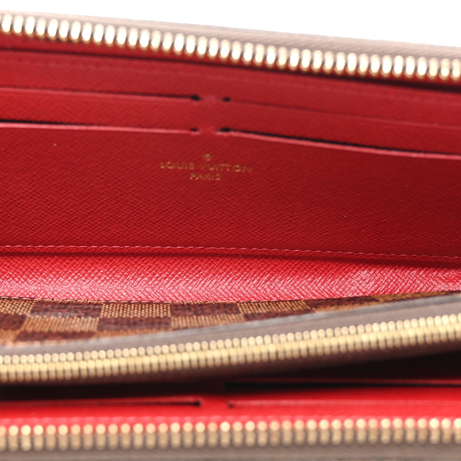 Damier Ebene Clemence Wallet Cherry