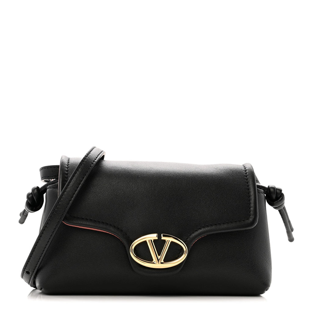 Lambskin Vlogo Mini Crossbody Bag Black