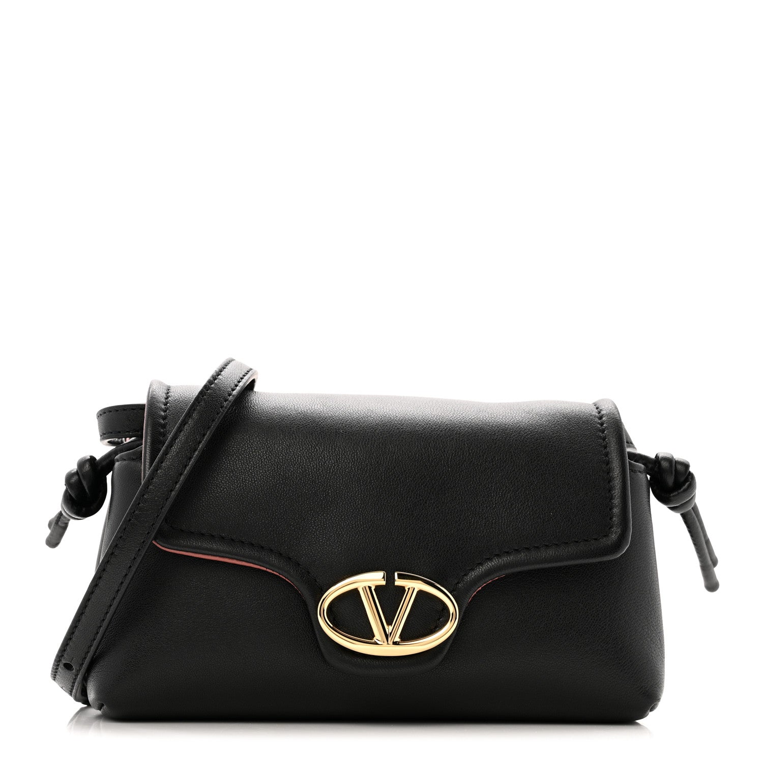 Lambskin Vlogo Mini Crossbody Bag Black