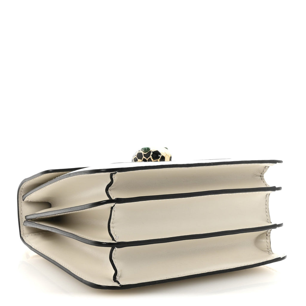 Calfskin Serpenti Forever Top Handle White