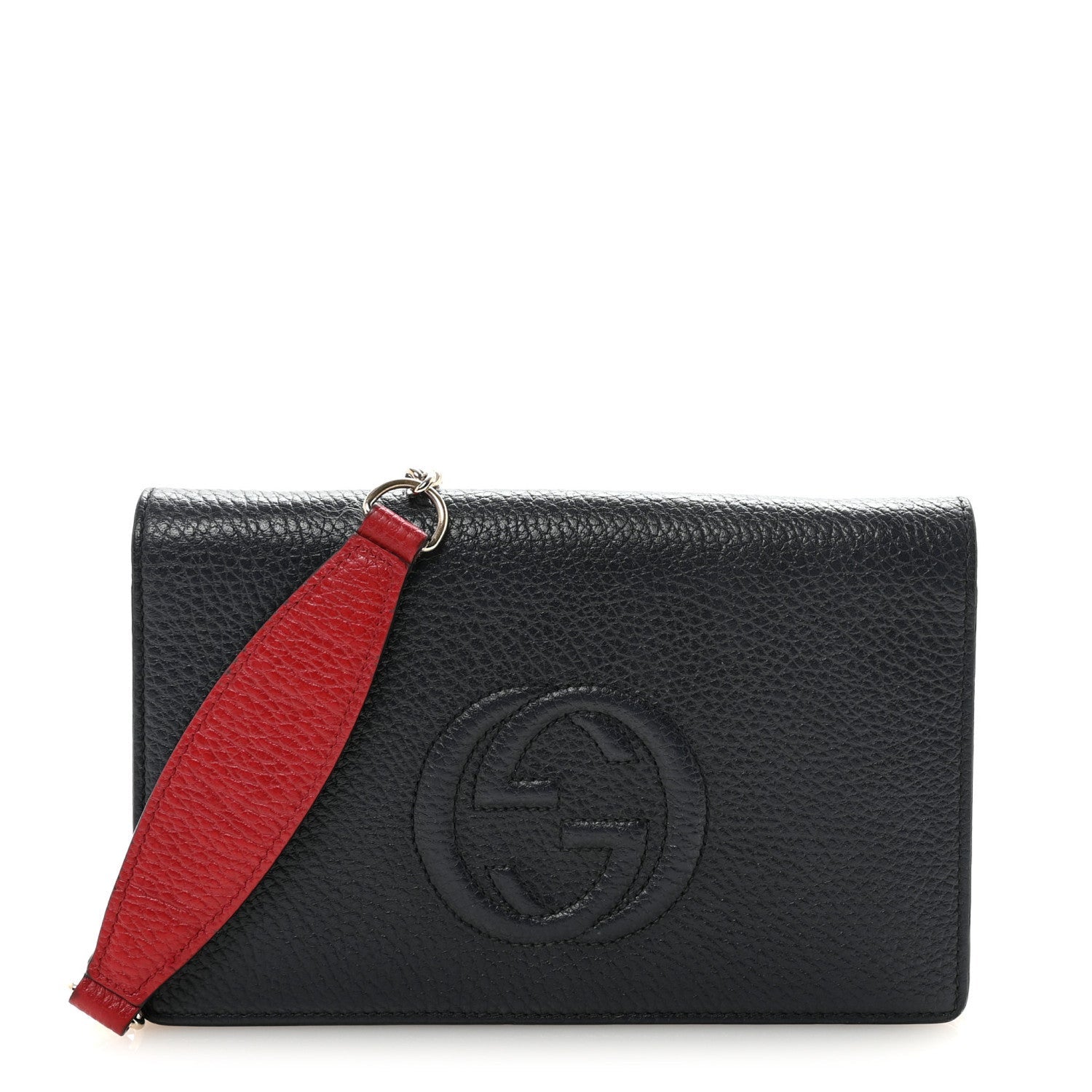 Dollar Calfskin Soho Wallet On Chain Blue Hibiscus Red Mystic White