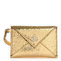 Metallic Lambskin  Holder Bag Charm Gold