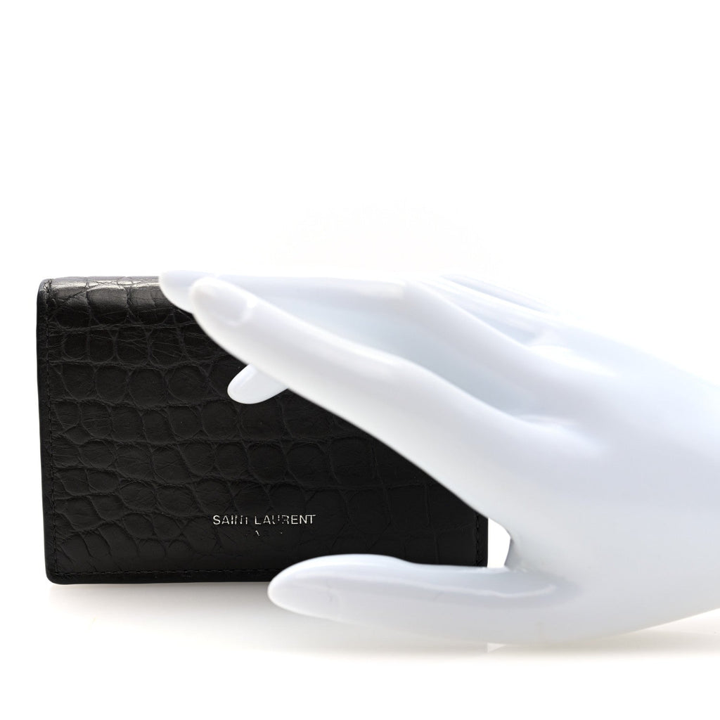 Calfskin Crocodile Embossed Business  Case Coal
