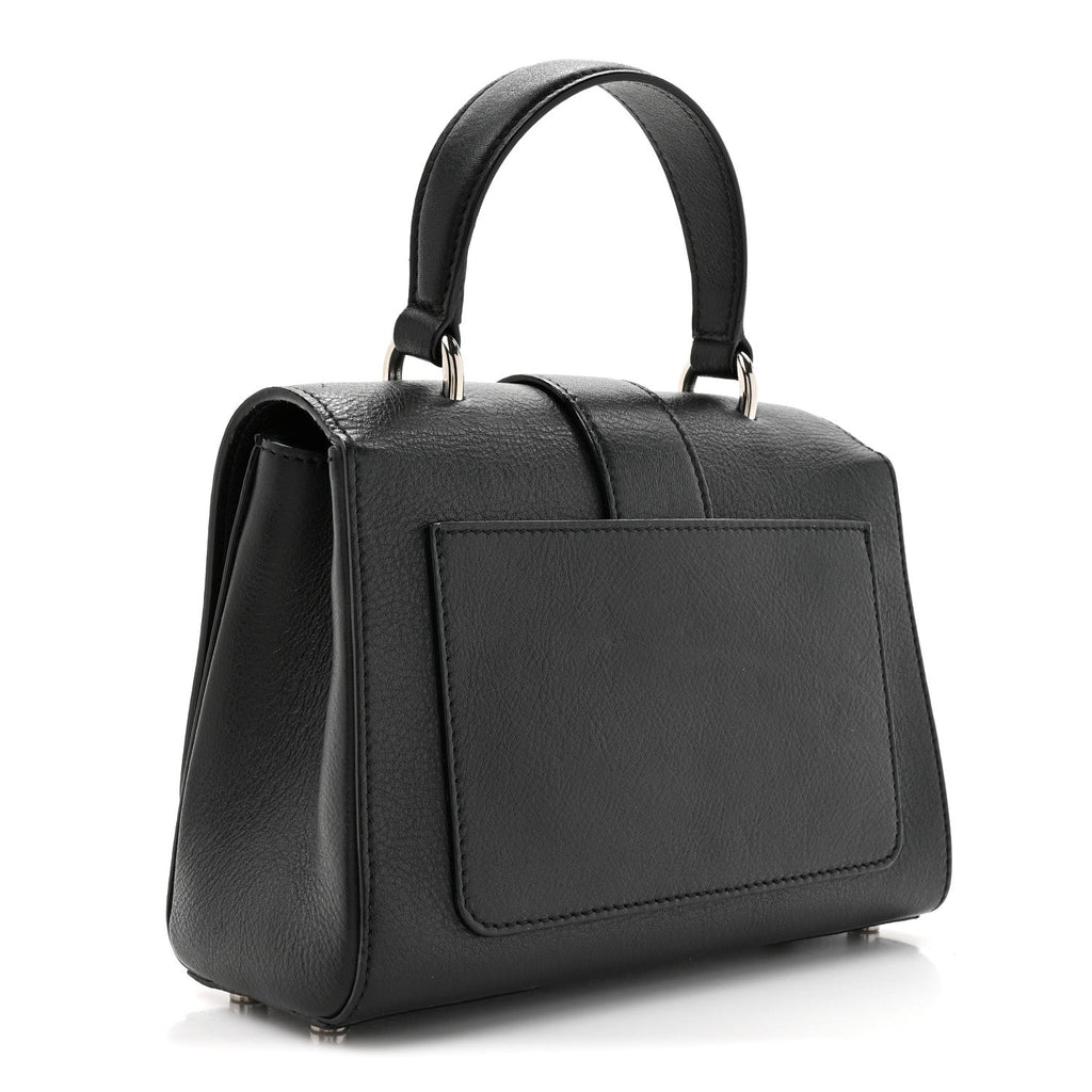 Calfskin Crystal Small Cheri Top Handle Bag Black