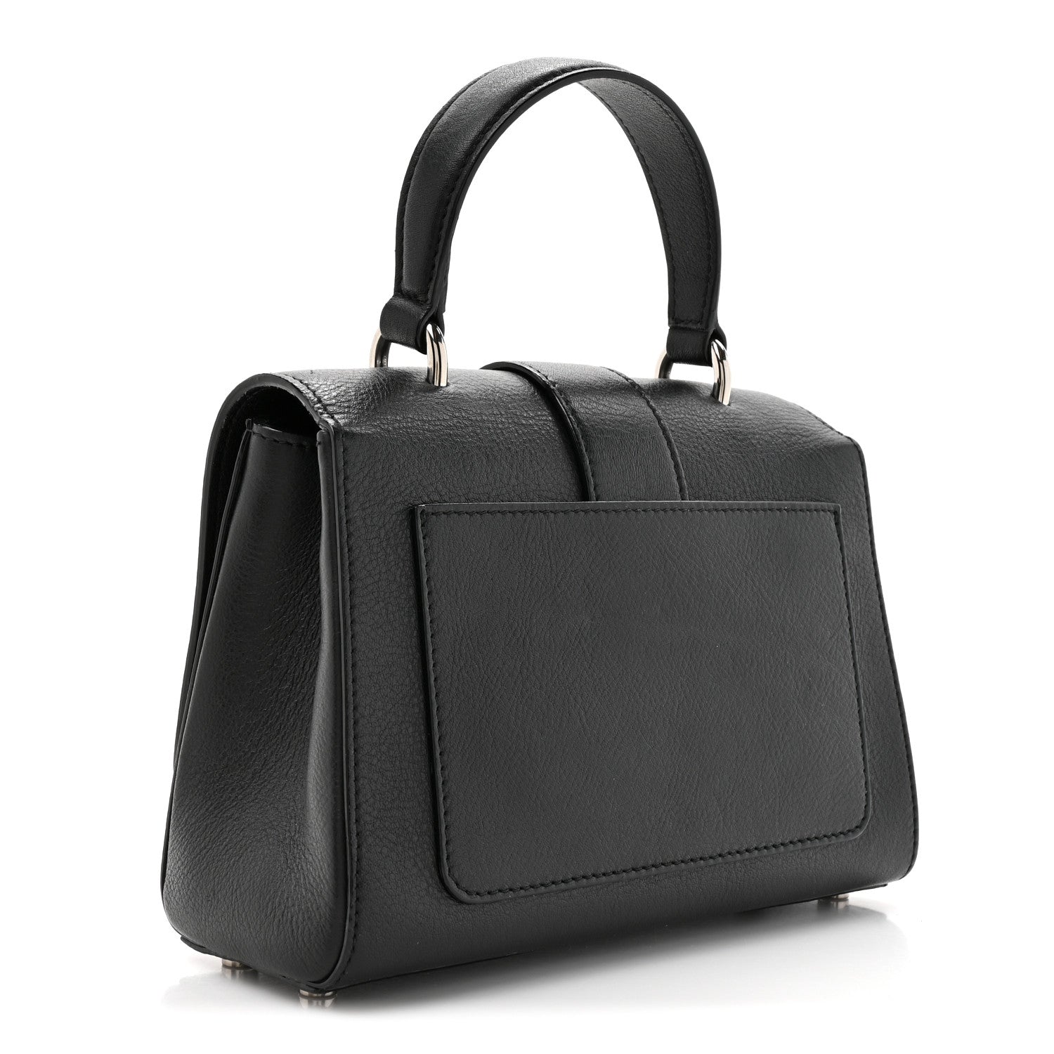 Calfskin Crystal Small Cheri Top Handle Bag Black