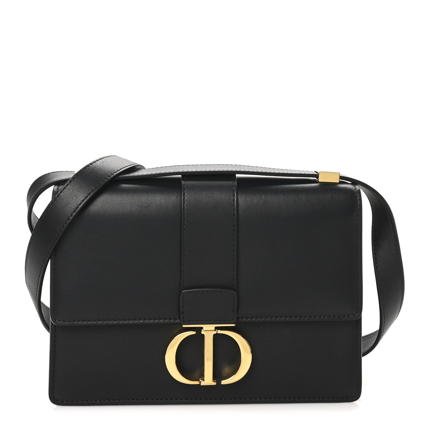 Smooth Calfskin 30 Montaigne Flap Bag Black