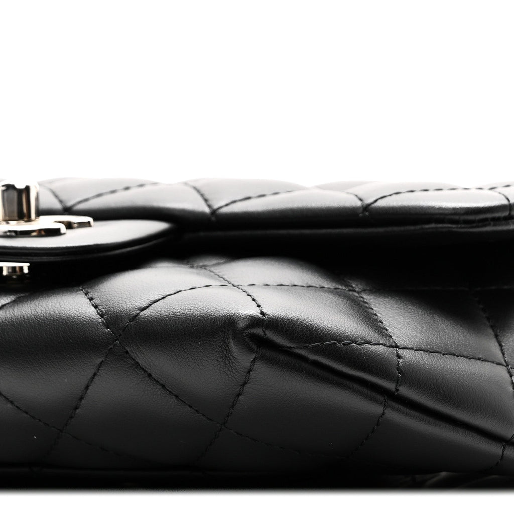 Calfskin Quilted CC Uniform Flap Belt Bag Black