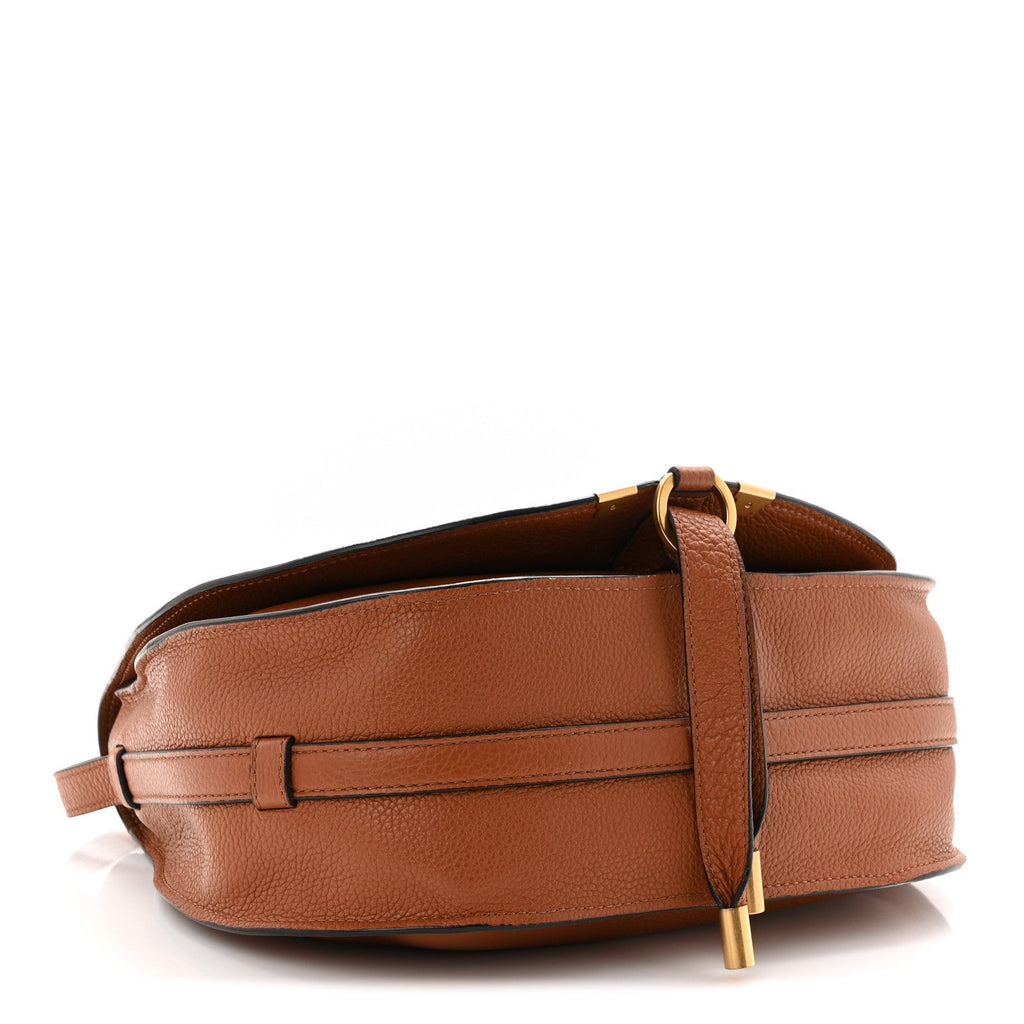 Calfskin Medium Marcie Round Crossbody Bag Tan