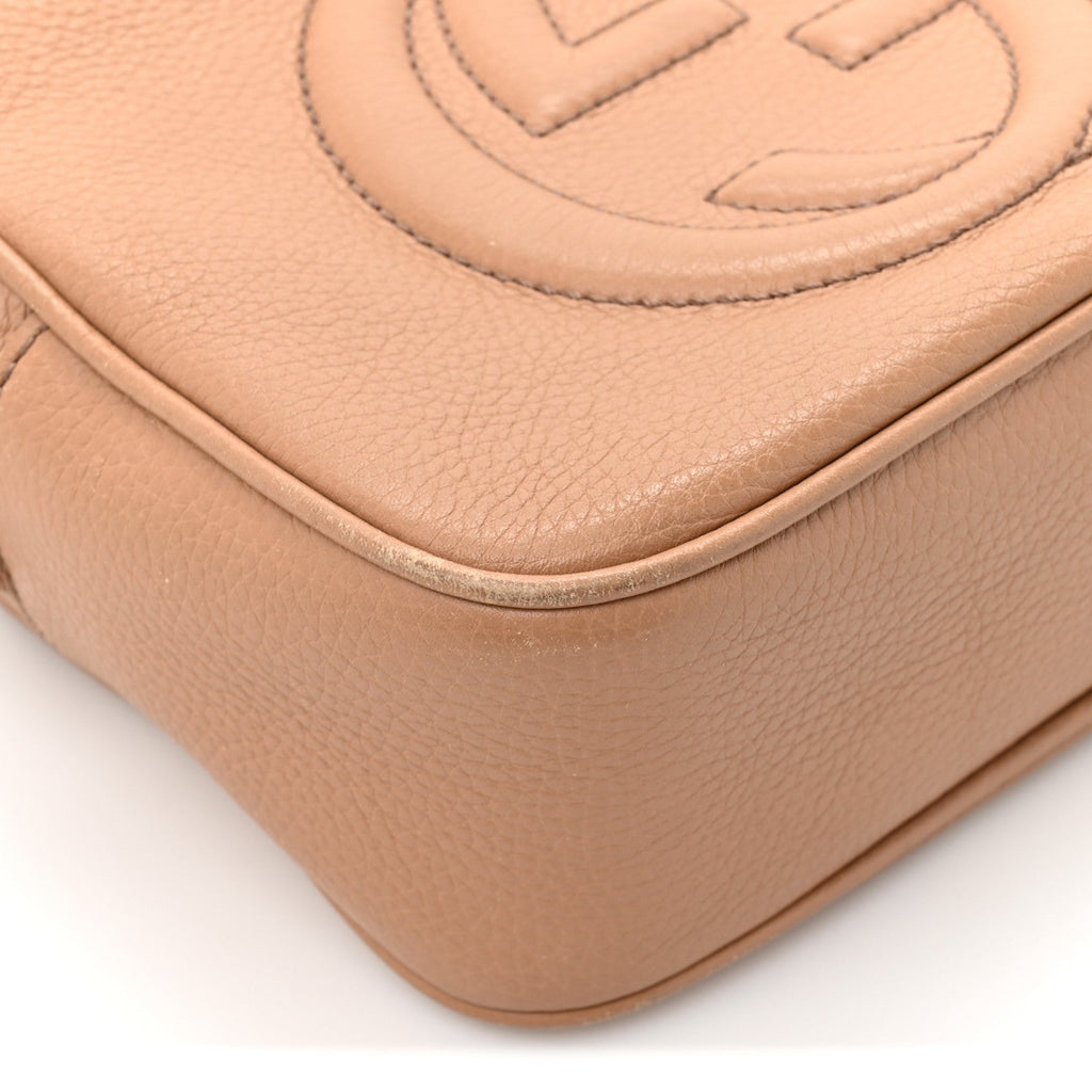 Pebbled Calfskin Small Soho Disco Bag Rose Beige