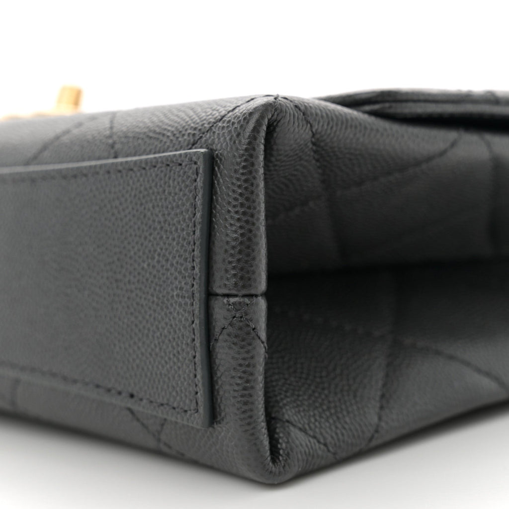 Caviar Quilted Bracelet On Chain Flap Dark Grey