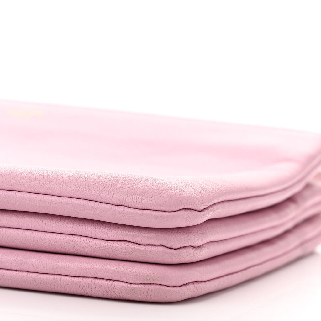 Lambskin Small Trio Crossbody Bag Pink