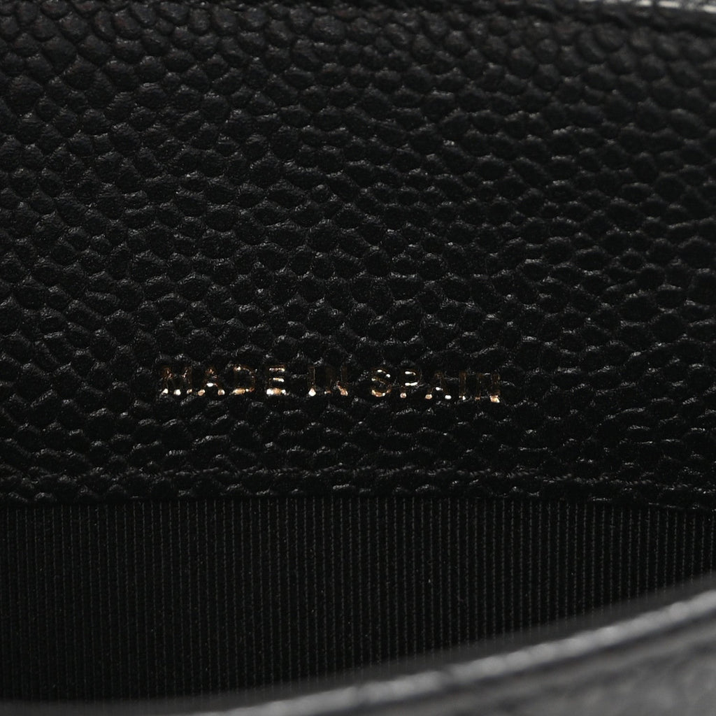 Caviar Quilted Small Flap Wallet Black