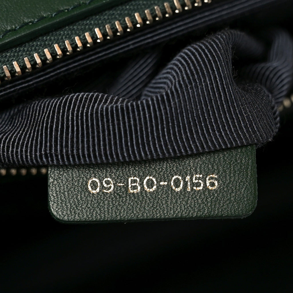 Ceramic Effect Deerskin Large Diorama Flap Bag Malachite Green